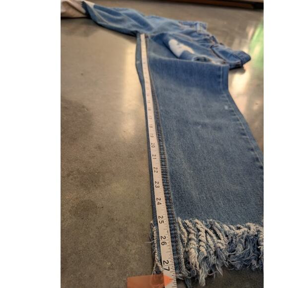 Architect Jean Co High-Rise Distressed Frayed Denim Bleached Women's Size 30 90s - Picture 14 of 15